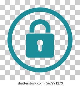 Lock Keyhole rounded icon. Vector illustration style is flat iconic symbol inside a circle, soft blue color, transparent background. Designed for web and software interfaces.