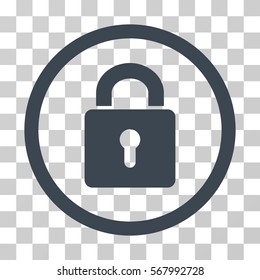 Lock Keyhole rounded icon. Vector illustration style is flat iconic symbol inside a circle, smooth blue color, transparent background. Designed for web and software interfaces.