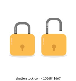 Lock with Keyhole Vector Illustration in Flat Style Design