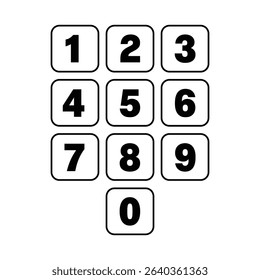 Lock Keypad Outline , Lock Keypad, Dial Pad , Numbers, Lock Keypad,Single Digit Number