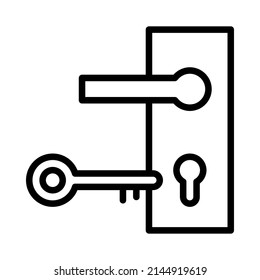 Lock and keys flat line icon. Outline sign for mobile concept and web design, store.