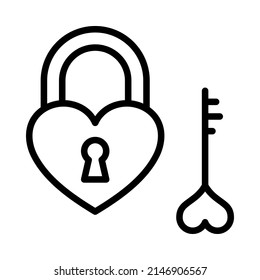 Icono de línea plana de bloqueo y teclas. Símbolo de esquema para concepto móvil y diseño web, tienda.