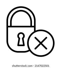 Lock and keys flat line icon. Outline sign for mobile concept and web design, store.