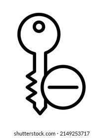 Lock and keys flat line icon. Outline sign for mobile concept and web design, store.