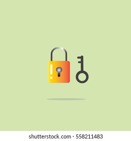 Lock and key.Vector illustration