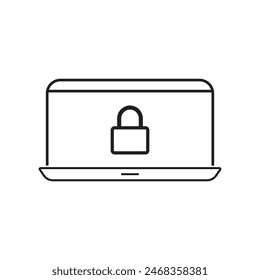 lock in laptop, vector icon