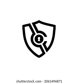 Diseño del logotipo del escudo de letra c