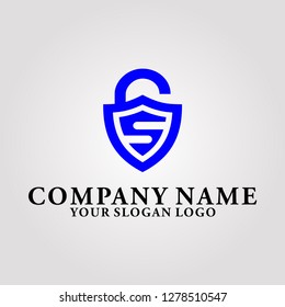 lock with letter S which can be used for a building security application