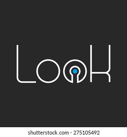 Lock Lettering Logo, Idea Mockup Security Icon