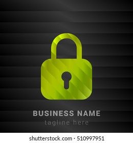 Lock Lime Green and Black silk fashion premium icon / Logo