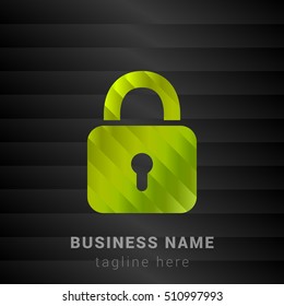 Lock Lime Green and Black silk fashion premium icon / Logo