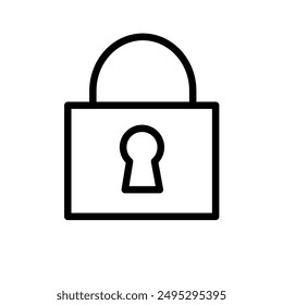 lock with line art and minimal vector