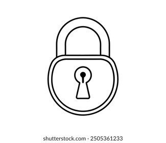  lock line art vector art eps file white background