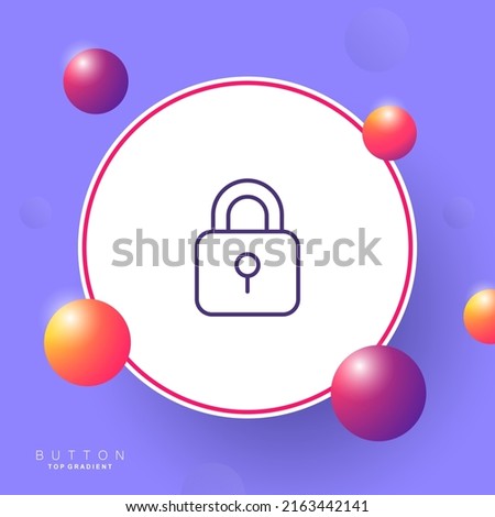 Lock line icon. Block, private information, privacy, shield, password, correspondence, protection, security. Defense concept. Vector line icon for Business and Advertising