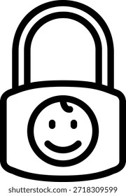 lock line icon illustration vector