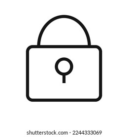Lock line icon isolated on white background. Black flat thin icon on modern outline style. Linear symbol and editable stroke. Simple and pixel perfect stroke vector illustration. 
