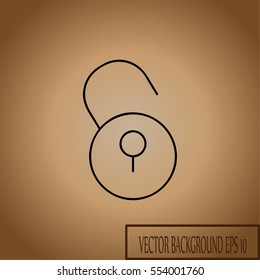 lock line icon, linear pictogram isolated 
