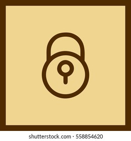 lock line icon, linear pictogram isolated 