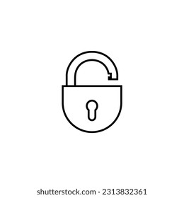 Lock line icon, logo vector