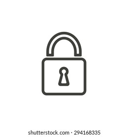 Lock  line icon  on white background. Vector illustration.