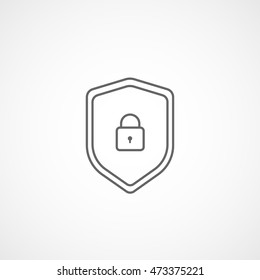 Lock Line Icon On White Background