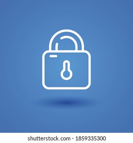 lock line icon, outline vector illustration.