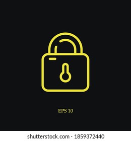 lock line icon, outline vector illustration.