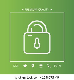 lock line icon, outline vector illustration.