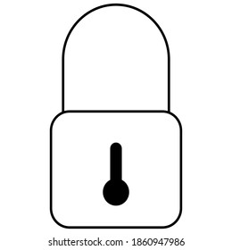 lock line icon, outline vector logo illustration, linear pictogram isolated on white