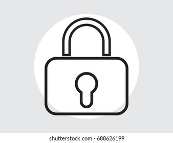 lock line icon, outline vector logo illustration, linear pictogram isolated on black