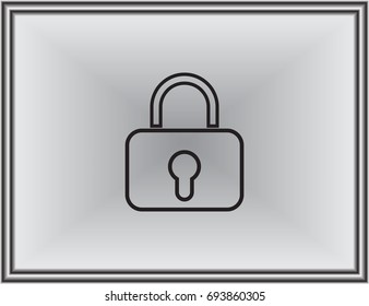 lock line icon, outline vector logo illustration, linear pictogram isolated on black