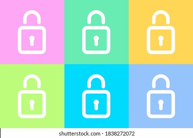 lock line icon, padlock line icon. encrypted line icon, security line icon for your mobile apps and website user interface