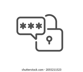 Icono de línea de bloqueo. Firma de contraseña de bloqueo. Símbolo de paso de acceso de seguridad. Elemento de diseño de calidad. Icono de bloqueo de estilo de línea. Trazo editable. Vector