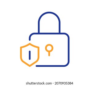 Icono de línea de bloqueo. Signo de protección de bloqueo. Protector de acceso de seguridad. Concepto colorido del contorno de línea delgada. Icono de bloqueo de estilo lineal. Trazo editable. Vector