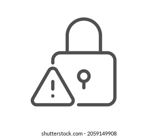 Icono de línea de bloqueo. Signo de advertencia de bloqueo. Símbolo de acceso de seguridad. Elemento de diseño de calidad. Icono de bloqueo de estilo de línea. Trazo editable. Vector