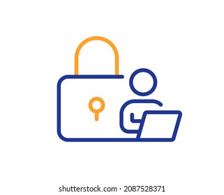Lock line icon. Security access sign. Online padlock symbol. Colorful thin line outline concept. Linear style lock icon. Editable stroke. Vector