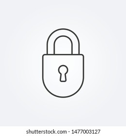 Lock line icon. Security and padlock symbol. Vector illustration.