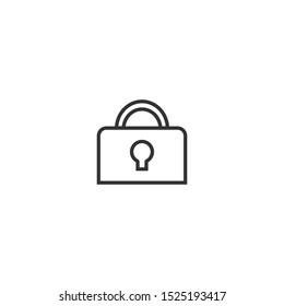 Lock line icon in simple design on a white background