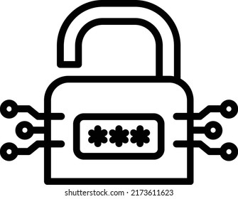 Lock Line Icon Vector Design