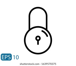 Lock line style icon template color editable. Lock symbol vector sign isolated on white background. EPS 10