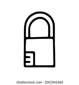 diseño de icono simple de doodle de vectores de línea de bloqueo
