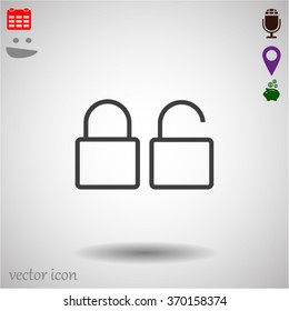 lock line vector icon
