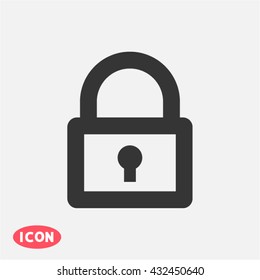 lock line vector icon