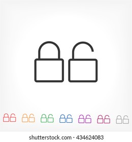 lock line vector icon