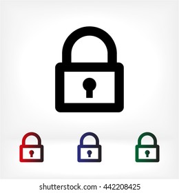 lock line vector icon