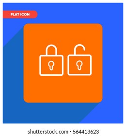 lock line vector icon