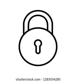 lock line vector icon on white background