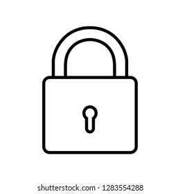 lock line vector icon on white background