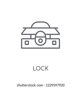Lock linear icon. Modern outline Lock logo concept on white background from Real Estate collection. Suitable for use on web apps, mobile apps and print media.