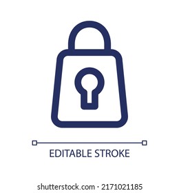 Lock linear ui icon. Cybersecurity. Privacy and security. Password and login. GUI, UX design. Outline isolated user interface element for app and web. Editable stroke. Arial font used